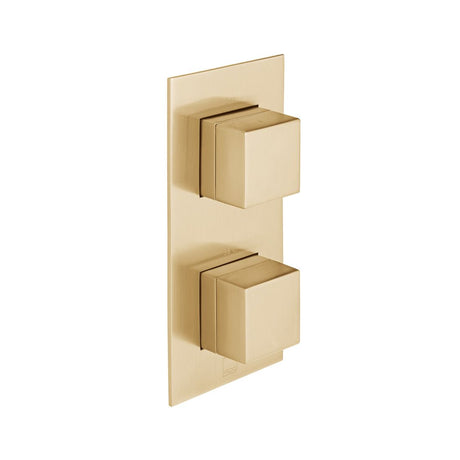 Vado Tablet Notion 2 Outlet Thermostatic Shower Valve with All-Flow Function - Brushed Gold - IND-T148/2-NOT-BRG