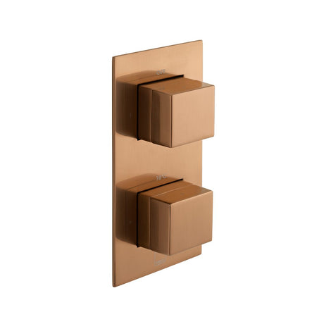 Vado Tablet Notion 2 Outlet Thermostatic Shower Valve with All-Flow Function - Brushed Bronze - IND-T148/2-NOT-BRZ