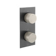 Vado Knurled X Fusion 2 Outlet Thermostatic Shower Valve with All-Flow Function - Brushed Black/Nickel - IND-T148/2-XBNK