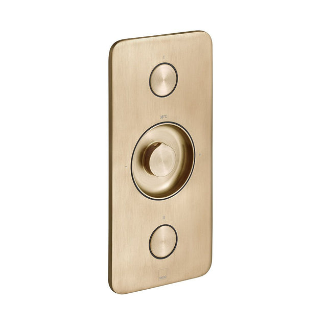 Vado Zone 2 Outlet Concealed Thermostatic Shower Valve with Push Button Control - Brushed Gold - IND - Z128/2 - BRG - TAP 'N' SHOWER