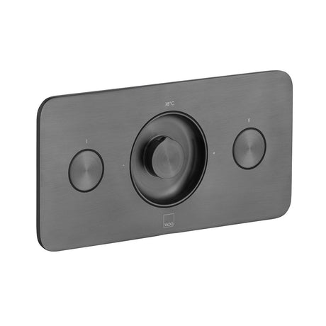 Vado Zone 2 Outlet Concealed Thermostatic Shower Valve with Push-button Control - Brushed Black - IND-Z128/2-H-BLK