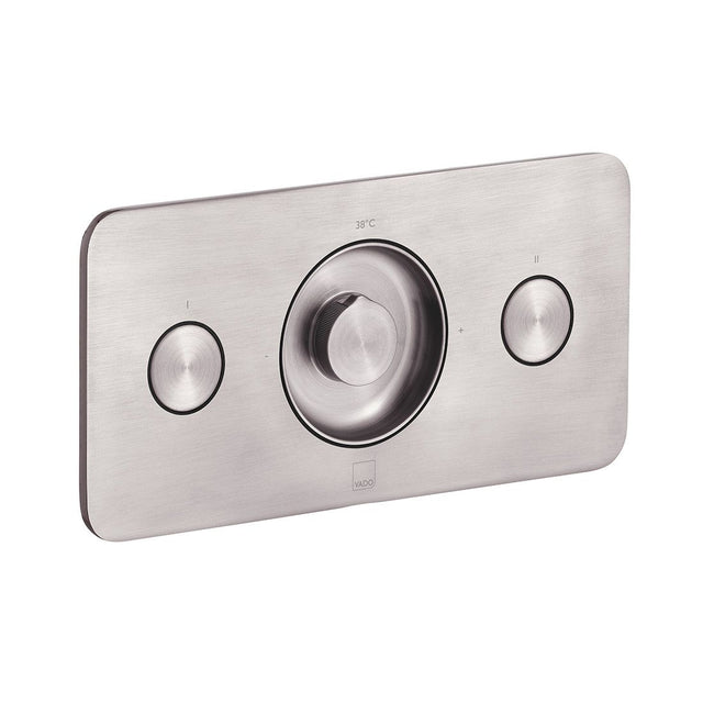 Vado Zone 2 Outlet Concealed Thermostatic Shower Valve with Push-button Control - Brushed Nickel - IND-Z128/2-H-BRN