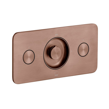 Vado Zone 2 Outlet Concealed Thermostatic Shower Valve with Push-button Control - Brushed Bronze - IND-Z128/2-H-BRZ