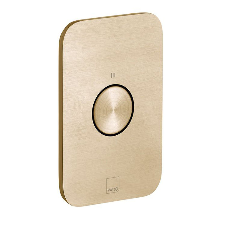Vado Zone 1 Button 1 Outlet Vertical Concealed Stop Valve To Pair - Brushed Gold - IND-Z143-BRG