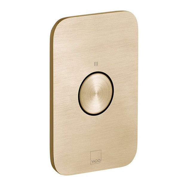 Vado Zone 1 Button 1 Outlet Vertical Concealed Stop Valve To Pair - Brushed Gold - IND-Z143-BRG