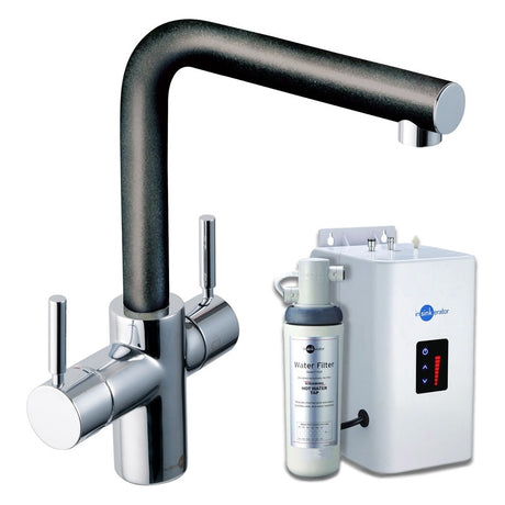 InSinkErator 3N1 L Shape Kitchen Sink Mixer Tap with Neo Tank and Filter - Anthracite - AIS225