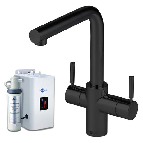 InSinkErator 3N1 L Shape Kitchen Sink Mixer Tap with Neo Tank and Filter - Velvet Black - AIS231