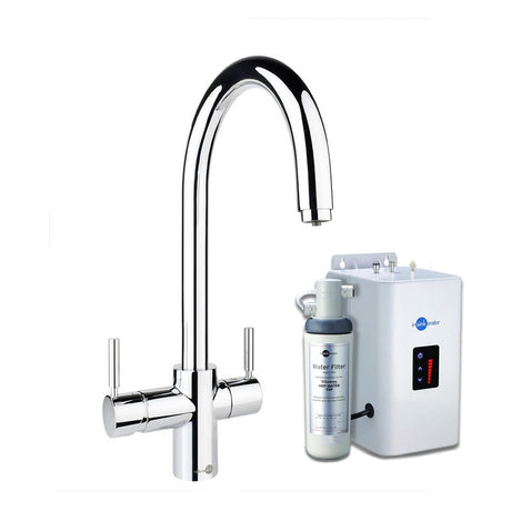 InSinkErator 3N1 J Shape Kitchen Sink Mixer Tap with Neo Tank and Filter - Chrome - AIS311