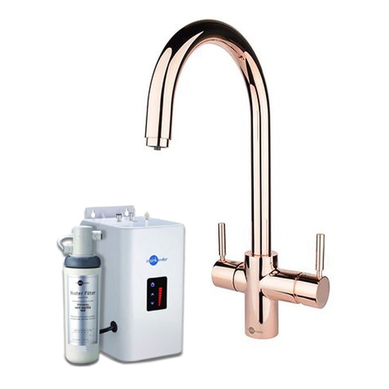 InSinkErator 3N1 J Shape Kitchen Sink Mixer Tap with Neo Tank and Filter - Rose Gold - AIS313 - TAP 'N' SHOWER