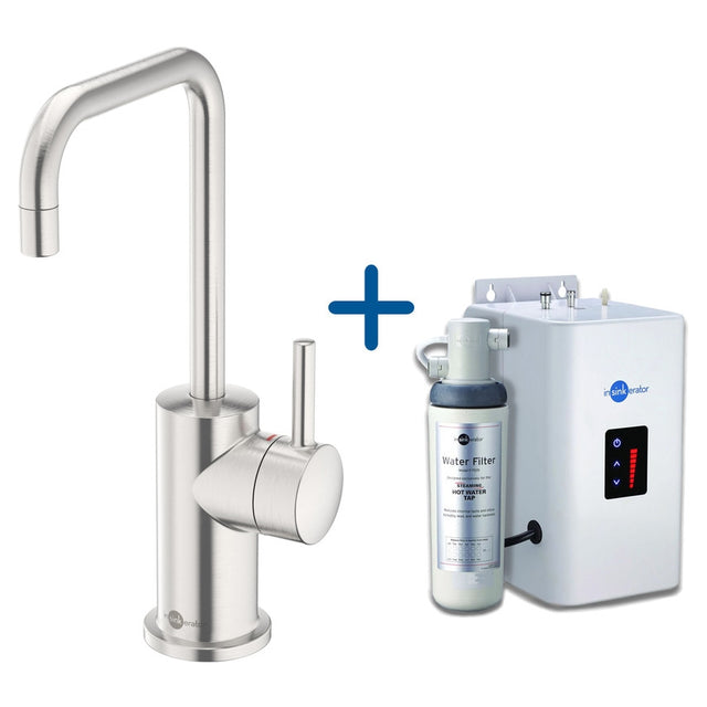 InSinkErator FH3020 Hot Water Kitchen Mixer Tap With Neo Tank - Brushed Steel - AIS418