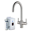 InSinkErator 4N1 J Shape Kitchen Sink Mixer Tap with Neo Tank and Filter - Brushed Steel - AIS832 - TAP 'N' SHOWER