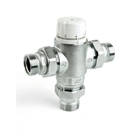 Intamix Pro Screwed Iron Thermostatic Mixing Valve 1 1/4 with  Check Valves - 60005CP