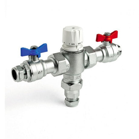 Intamix Pro V Isolating Unions Thermostatic Mixing Valve 22mm - Polished Chrome - 61022CPB