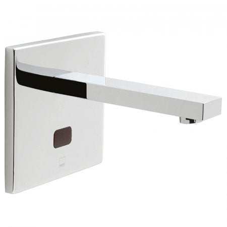 Vado I-Tech Notion chrome wall-mounted infra-red basin mixer with square back plate and sensor for water flow control
