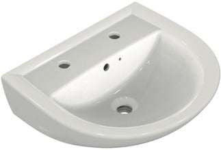 Armitage Shanks 550mm Wide 2 Tap Hole Sandringham 21 Basin & Full Pede