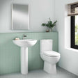Nuie Ivo White Contemporary 550mm 1 Tap Hole Basin & Pedestal - CIV002