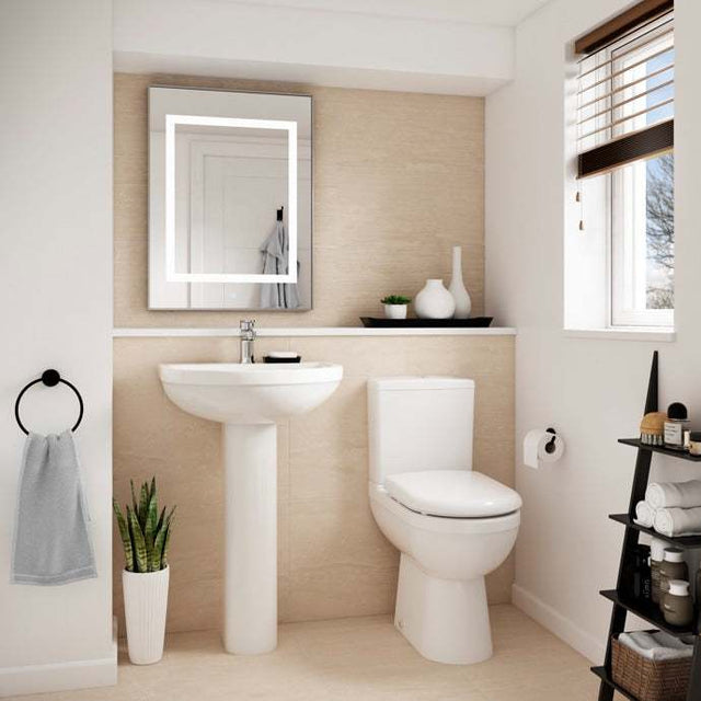 Nuie Ivo White Contemporary Comfort Height Pan & Cistern - NCS251