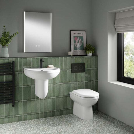 Nuie Ivo White Contemporary Back to Wall Pan - NCS286