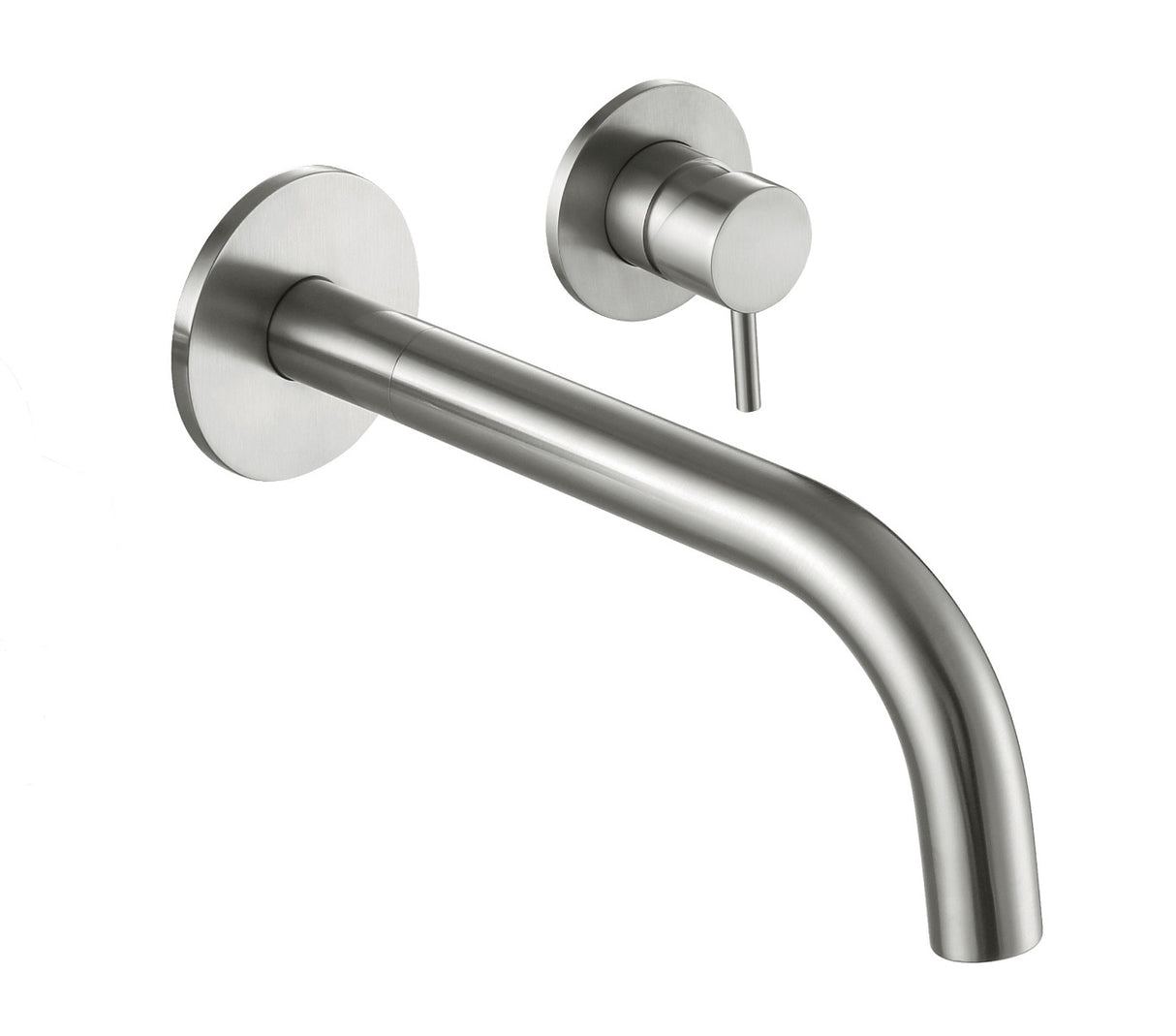 JTP Inox 2 Hole Wall Mounted Basin Mixer Short 155mm - Stainless Steel - IX091