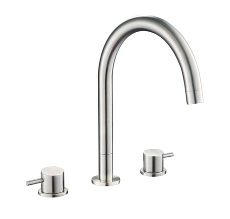 JTP Inox Deck Mounted Basin Mixer - Stainless Steel - IX193