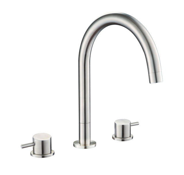 JTP Inox Deck Mounted Basin Mixer - Stainless Steel - IX193