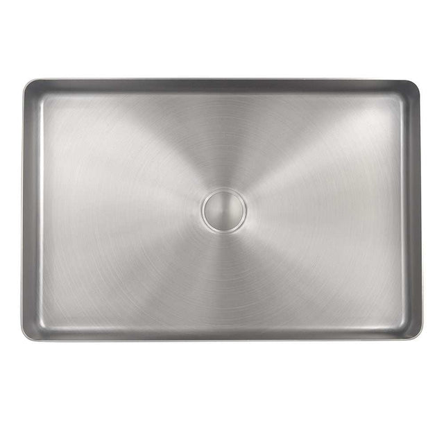 JTP Vos Rectangular Inox stainless steel counter top basin with built-in waste system and sleek modern design