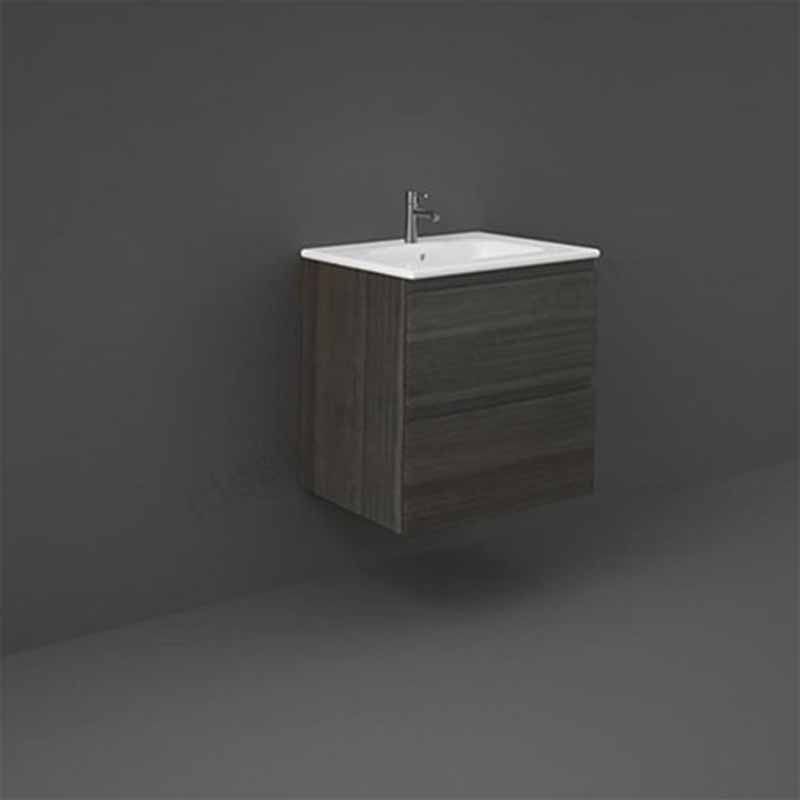 Rak Joy Cloakroom Vanity Unit 600mm - Moka Walnut - JOYWH060MOK