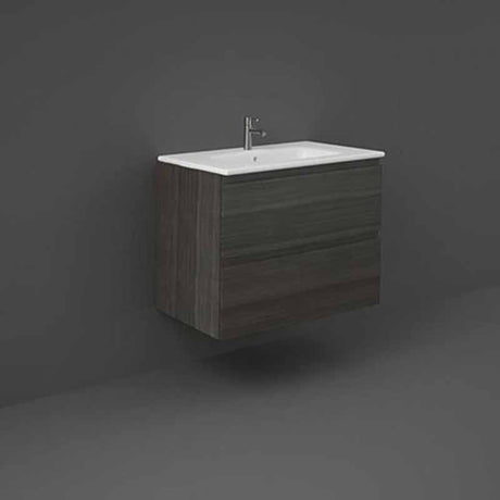 Rak Joy Cloakroom Vanity Unit 800mm - Moka Walnut - JOYWH080MOK