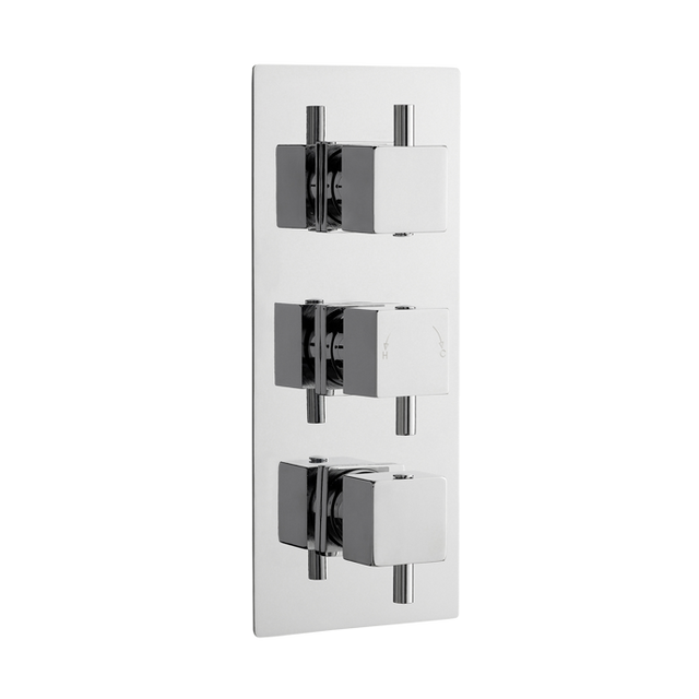 Nuie Triple Handle Volt Concealed Shower Valve Diverter - Chrome - JTY