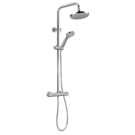 Nuie Complete Showers Chrome Contemporary Thermostatic Bar Shower With