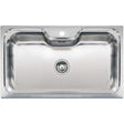 Polished stainless steel Reginox Elegance Jumbo inset kitchen sink with rounded corners and overflow, rust-resistant and easy to maintain