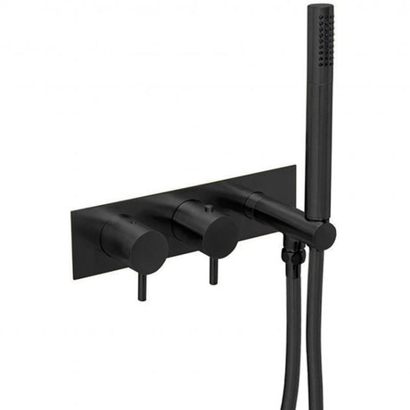 JTP VOS Thermostatic Concealed 2 Outlet Shower Valve wiht Handset - Matt Black - 285868MB