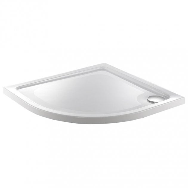 Just Trays JT Fusion Anti-Slip 2 Upstand 900mm x 900mm Quadrant Shower Tray with Waste - White - ASF90Q120