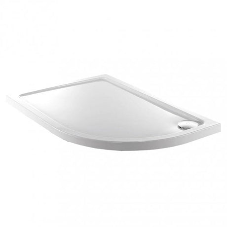 Just Trays JT Fusion Right Handed Flat Top 1200mm x 800mm Offset Quadrant Shower Tray with Waste - White - F1280RQ100