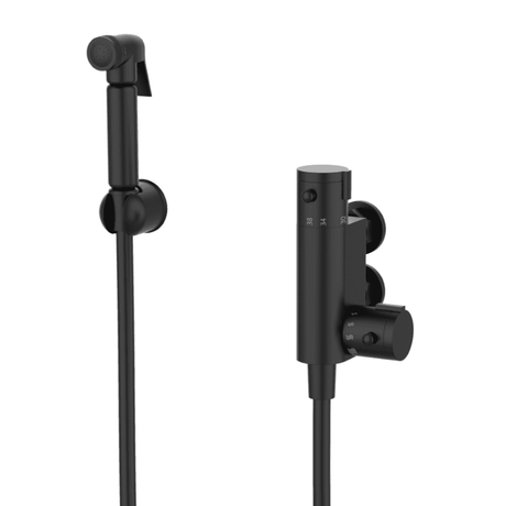 Kartell Douche Kit with Thermostatic Mixing Valve and Brass Spray Head - Black - SHO059DN - TAP 'N' SHOWER