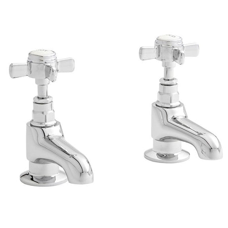 Kartell Klassique Pair Bath Pillar Taps - Polished Chrome - TAP104KL