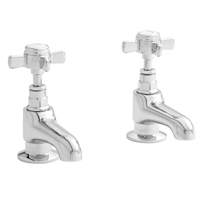 Kartell Klassique Pair Bath Pillar Taps - Polished Chrome - TAP104KL