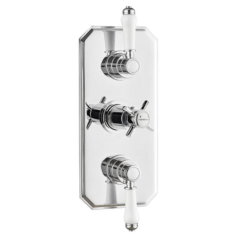Kartell Klassique Triple Concealed Shower Valve Traditional Handle 2 Way - Chrome  - SHO041KL