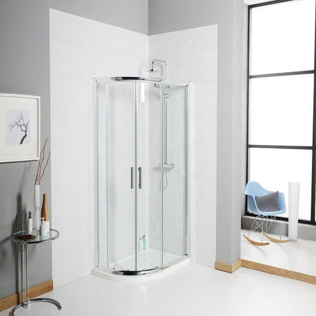 Kartell KV6 Offset Quadrant Shower Enclosure 900 x 760mm - Chrome - 6KON976Q