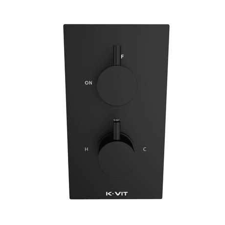Kartell Nero Round Concealed Thermostatic Shower Valve - Matt Black - SHO045NR