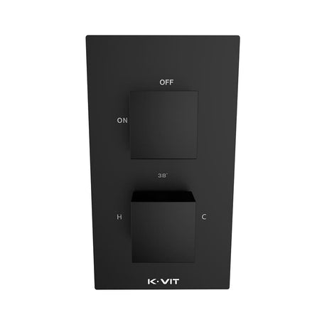 Kartell Nero Square Concealed Thermostatic Shower Valve - Matt Black - SHO047NS