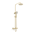 Kartell Ottone Exposed Bar Shower with Drench Head & Sliding Handset - Brushed Brass - SHO140OT - TAP 'N' SHOWER