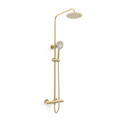 Kartell Ottone Exposed Bar Shower with Drench Head & Sliding Handset - Brushed Brass - SHO140OT - TAP 'N' SHOWER
