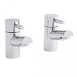 Kartell Plan Basin Pillar Taps (Pair) - Polished Chrome  - TAP015PL