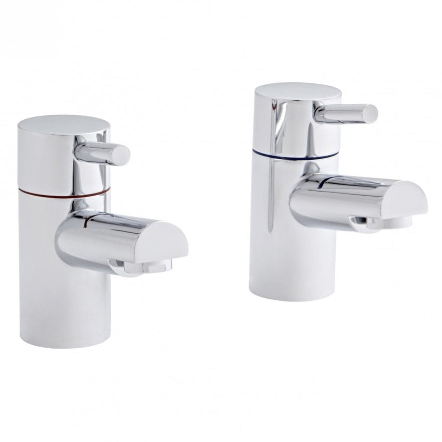 Kartell Plan Bath Pillar Taps  (Pair) - Polished Chrome - TAP016PL