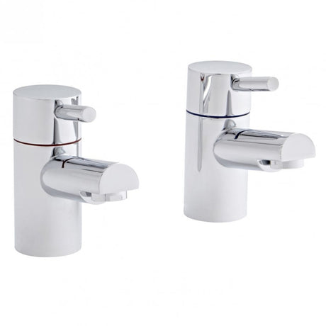 Kartell Plan Bath Pillar Taps  (Pair) - Polished Chrome - TAP016PL