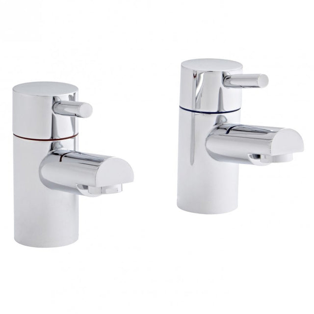 Kartell Plan Bath Pillar Taps  (Pair) - Polished Chrome - TAP016PL