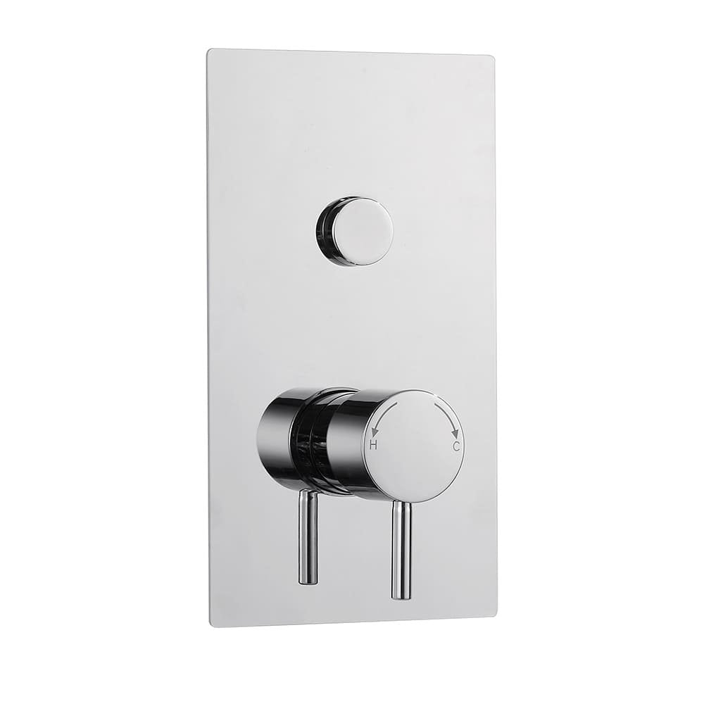 Kartell Plan Single Round Push Button Concealed Thermostatic Shower Valve - Chrome  - SHO006PL