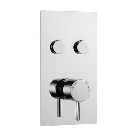 Kartell Plan Twin Round Push Button Concealed Thermostatic Shower Valve - Chrome  - SHO008PL