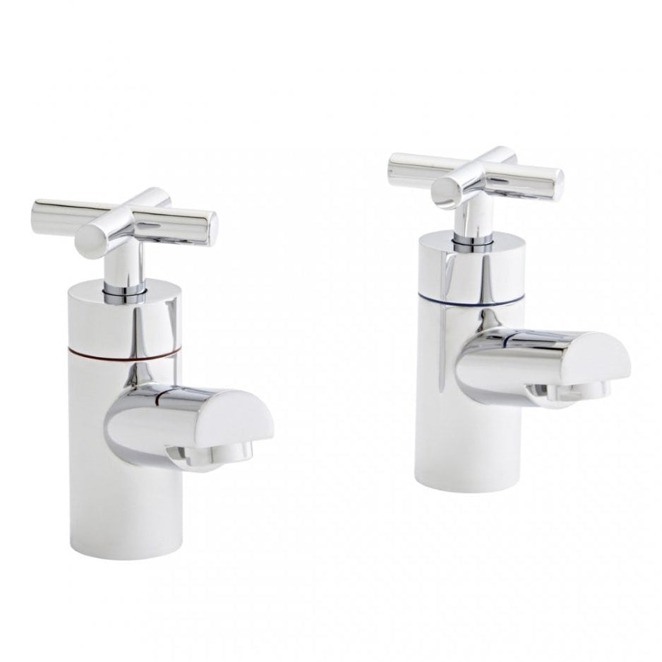 Kartell Times Pair Basin Pillar Taps Polished - Chrome - TAP084TI